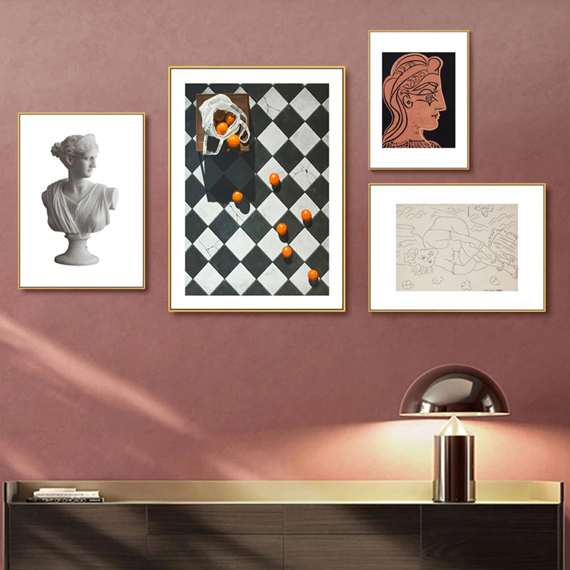 Vintage Vogue Abstract Renaissance Arts Gallery Wall Art Canvas Prints Pictures For Living Room Dining Room Modern Art For Contemporary Interiors