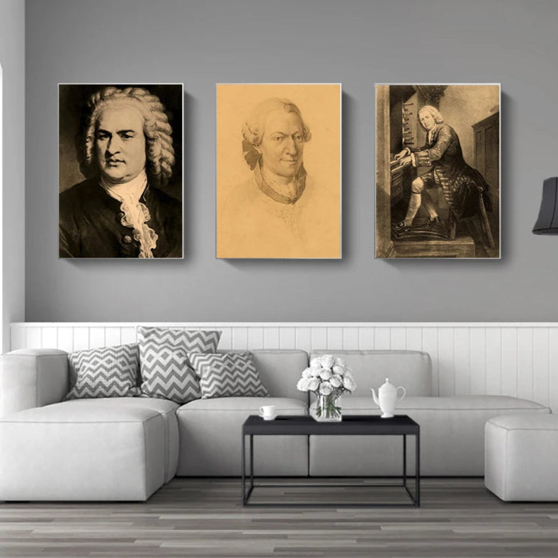 Vintage Vogue Retro Bach Music Art Posters Wall Art Fine Art Canvas Prints Pictures For Living Room Dining Room Inspirational Home Decor 2025