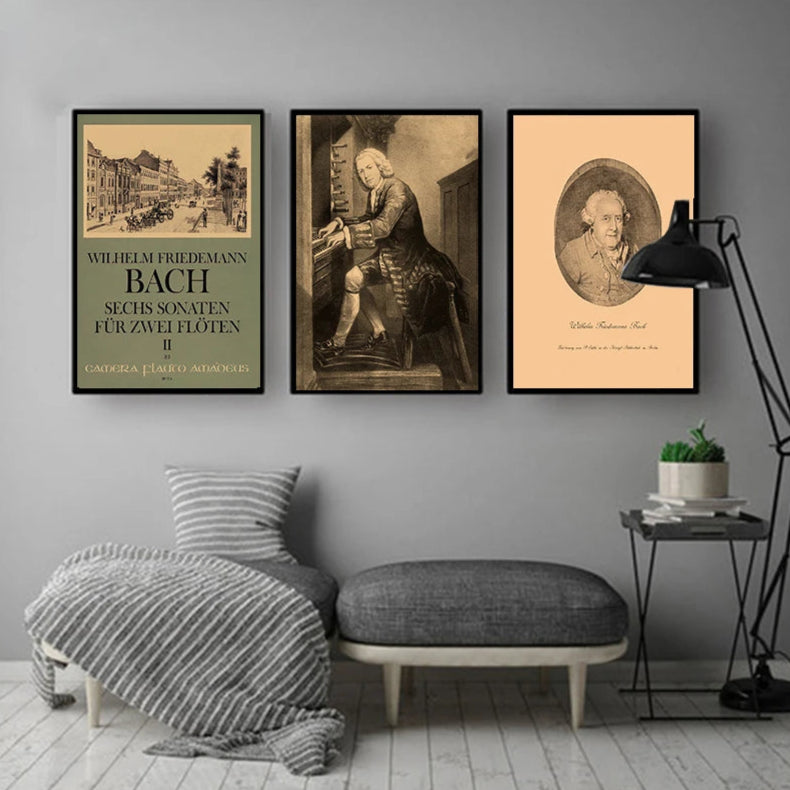 Vintage Vogue Retro Bach Music Art Posters Wall Art Fine Art Canvas Prints Pictures For Living Room Dining Room Inspirational Home Decor 2025 003