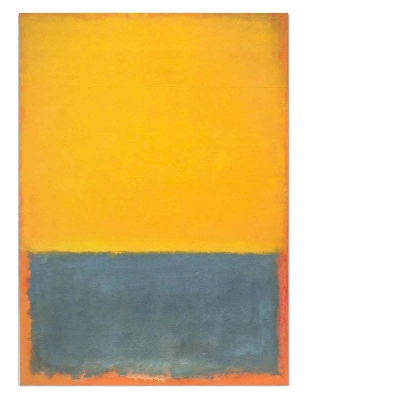 Vintage Yellow Orange Color Block Abstract Wall Art Fine Art Canvas Prints Pictures For Modern Loft Apartment Living Room Bedroom Foyer Art Decor