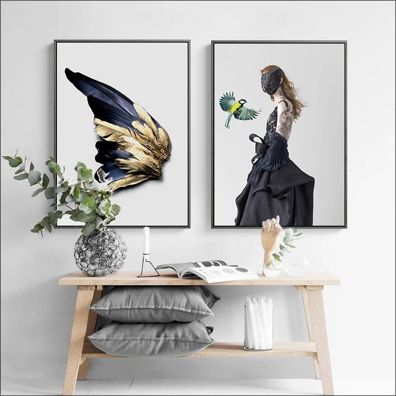 Viva La Vida Minimalist Feather Fashion Lifestyle Quotation Wall Art Fine Art Canvas Prints Pictures For Living Room Inspirational Nordic Home Decor