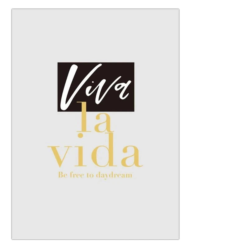 Viva La Vida Minimalist Feather Fashion Lifestyle Quotation Wall Art Fine Art Canvas Prints Pictures For Living Room Inspirational Nordic Home Decor