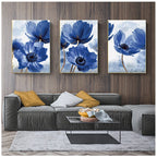 Vivid Blue Botanical Wall Art Fine Art Canvas Prints Modern Floral Pictures For Living Room Dining Room Bedroom Art Decor 2025