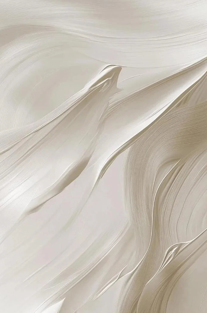 Close-up of beige paint swatches with a marble-like texture