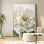 White Petal Flowers Abstract Wall Art Fine Art Canvas Prints Modern Floral Pictures For Living Room Bedroom Art For Modern Home Decor