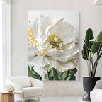 White Petal Flowers Abstract Wall Art Fine Art Canvas Prints Modern Floral Pictures For Living Room Bedroom Art For Modern Home Decor 2025