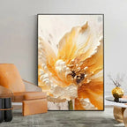 White Petal Flowers Abstract Wall Art Fine Art Canvas Prints Modern Floral Pictures For Living Room Bedroom Art For Modern Home Decor 2025