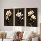 White Petal Flowers Wall Art Fine Art Canvas Prints Modern Botany Floral Pictures For Living Room Bedroom Hotel Room Art Decor