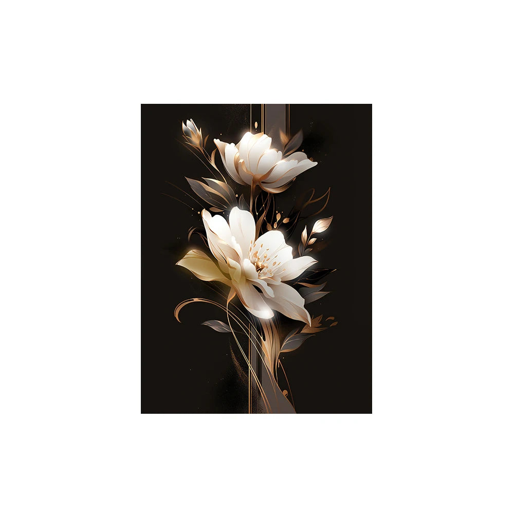 White Petal Flowers Wall Art Fine Art Canvas Prints Modern Botany Floral Pictures For Living Room Bedroom Hotel Room Art Decor 2024