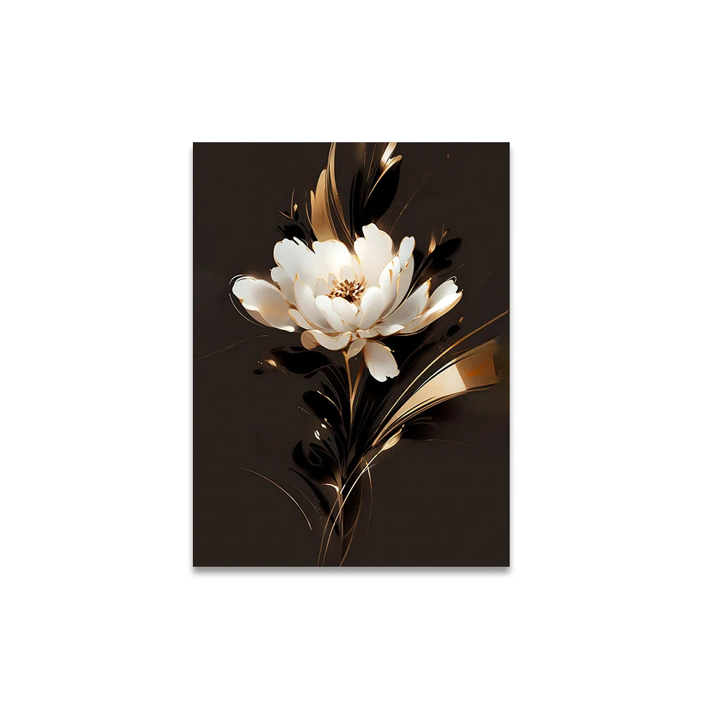 White Petal Flowers Wall Art Fine Art Canvas Prints Modern Botany Floral Pictures For Living Room Bedroom Hotel Room Art Decor 2024