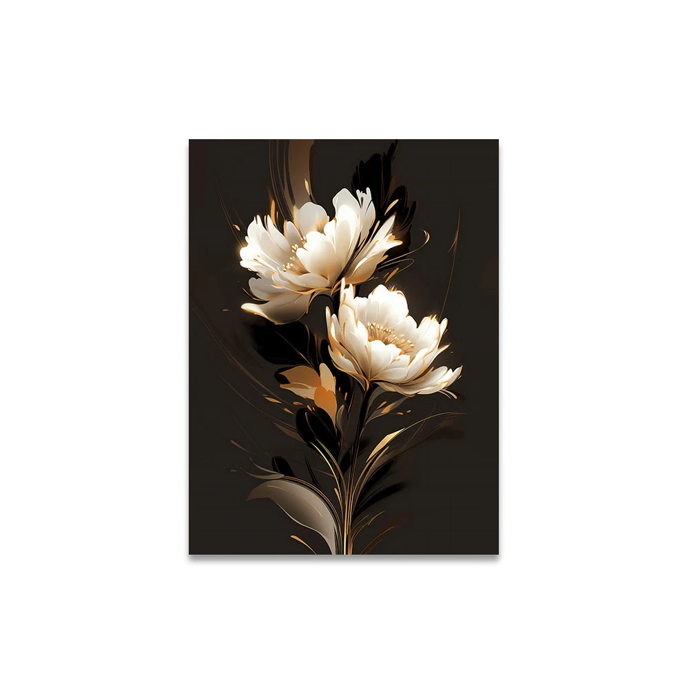 White Petal Flowers Wall Art Fine Art Canvas Prints Modern Botany Floral Pictures For Living Room Bedroom Hotel Room Art Decor 2024