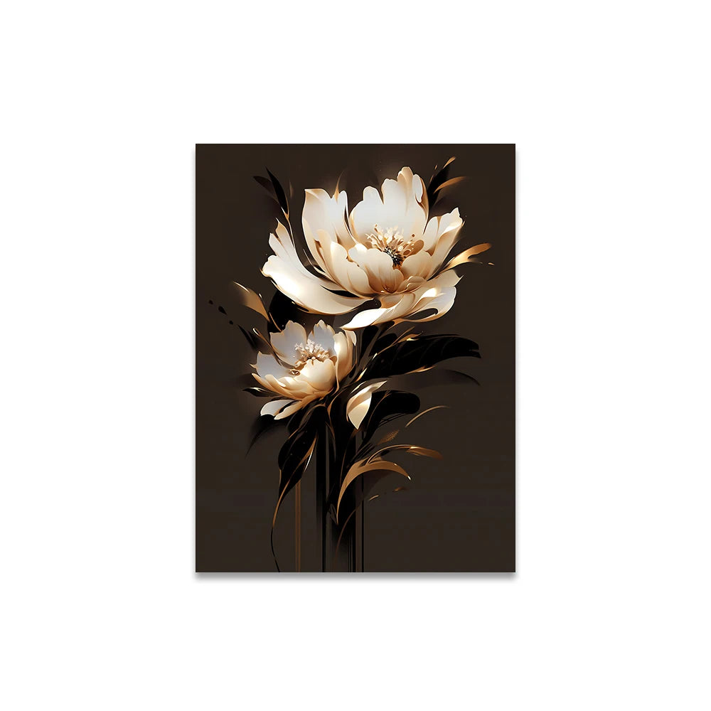 White Petal Flowers Wall Art Fine Art Canvas Prints Modern Botany Floral Pictures For Living Room Bedroom Hotel Room Art Decor 2024