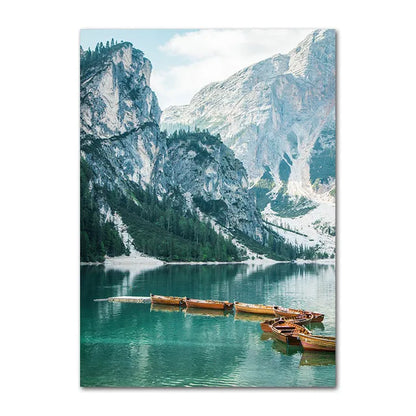 Wilderness Landscape Mountain Lake Forest Wall Art Fine Art Canvas Prints Pictures Of Calm For Living Room Dining Room Art Decor