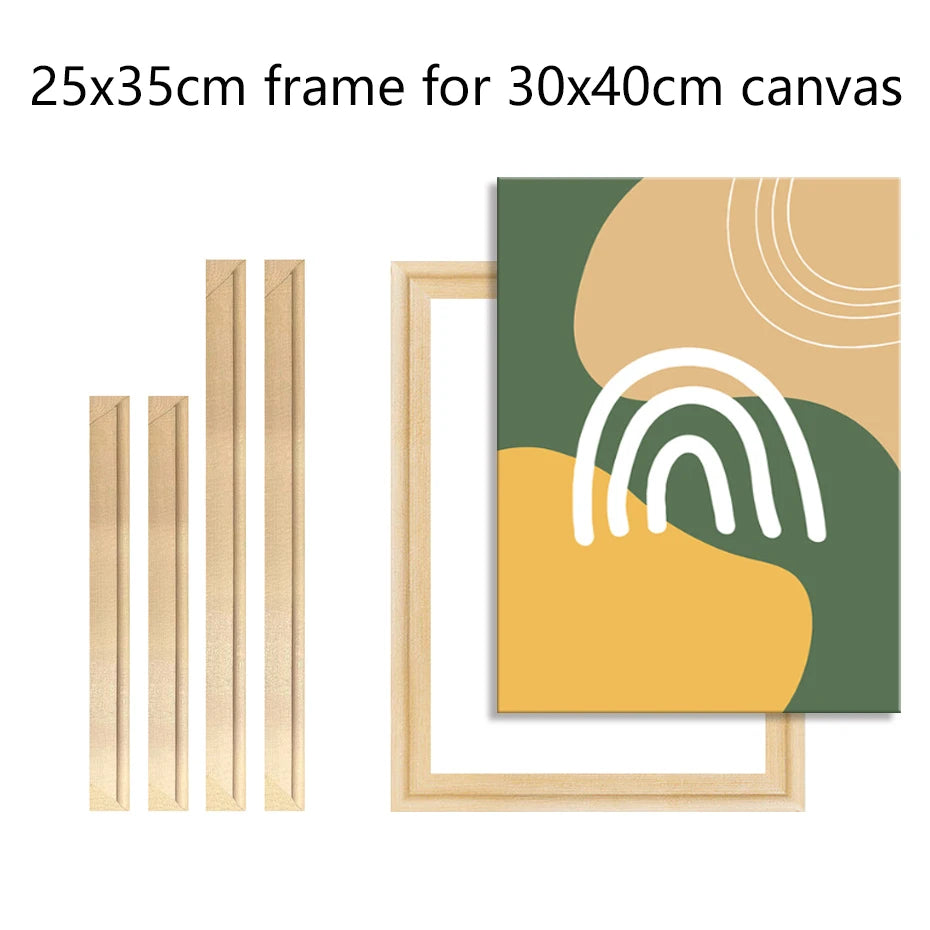 Wood Frame For 30x40cm Canvas Prints Solid Wood Stretcher Bars 25x35cm DIY Picture Framing Kit Easy To Assemble