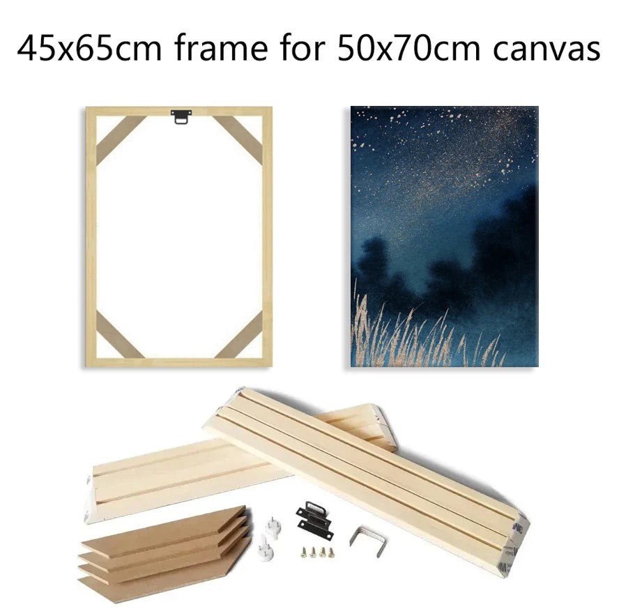 Wood Frame For 50x70cm Canvas Prints Solid Wood Stretcher Bars 45x65cm DIY Picture Framing Kits Easy To Assemble