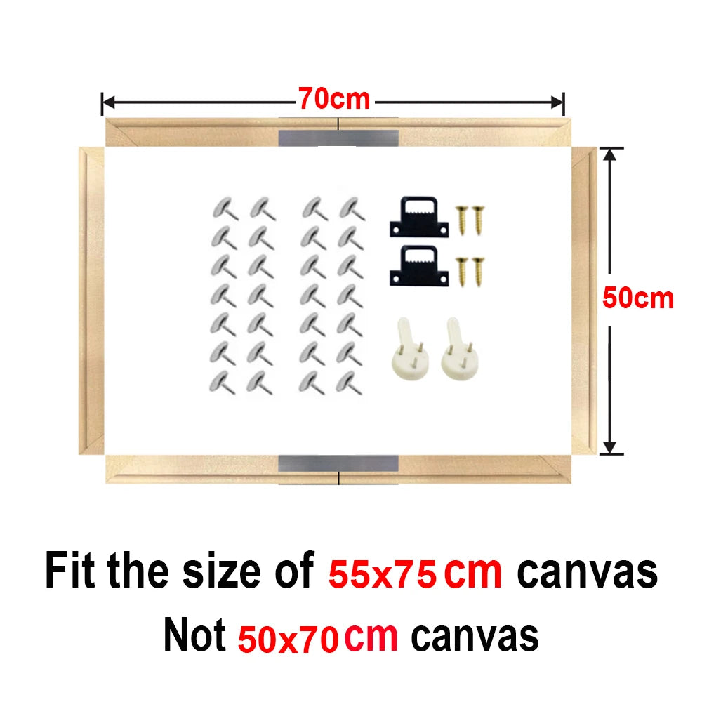 Wood Frame For 55x75cm Canvas Prints Solid Wood Stretcher Bars 50x75cm DIY Picture Framing Kit Easy To Assemble