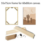 Wood Frame For 60x80cm Canvas Prints Natural Wood Stretcher Bars 55x75cm Easy To Assemble DIY Canvas Framing Kit