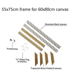 Wood Frame For 60x80cm Canvas Prints Natural Wood Stretcher Bars 55x75cm Easy To Assemble DIY Canvas Framing Kit