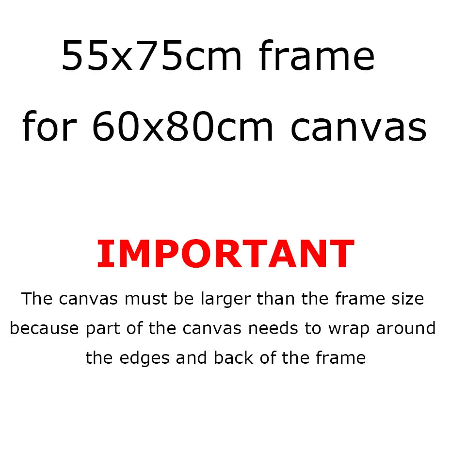Wood Frame For 60x80cm Canvas Prints Natural Wood Stretcher Bars 55x75cm Easy To Assemble DIY Canvas Framing Kit