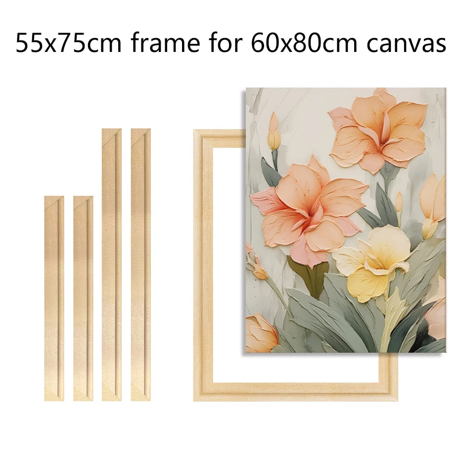 Wood Frame For 60x80cm Canvas Prints Solid Wood Stretcher Bars 55x75cm DIY Picture Framing Kit Easy To Assemble