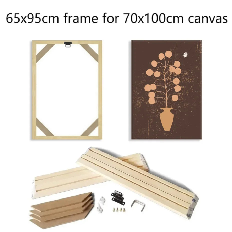 Wood Frame For 70x100cm Canvas Prints Natural Wood Stretcher Bars 65x95cm Easy To Assemble DIY Canvas Framing Kit