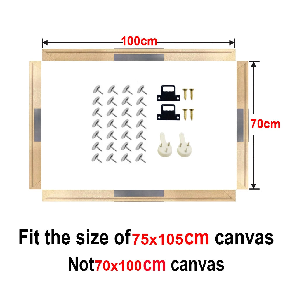 Wood Frame For 75x105cm Canvas Prints Solid Wood Stretcher Bars 70x100cm DIY Picture Framing Kit Easy To Assemble 2025