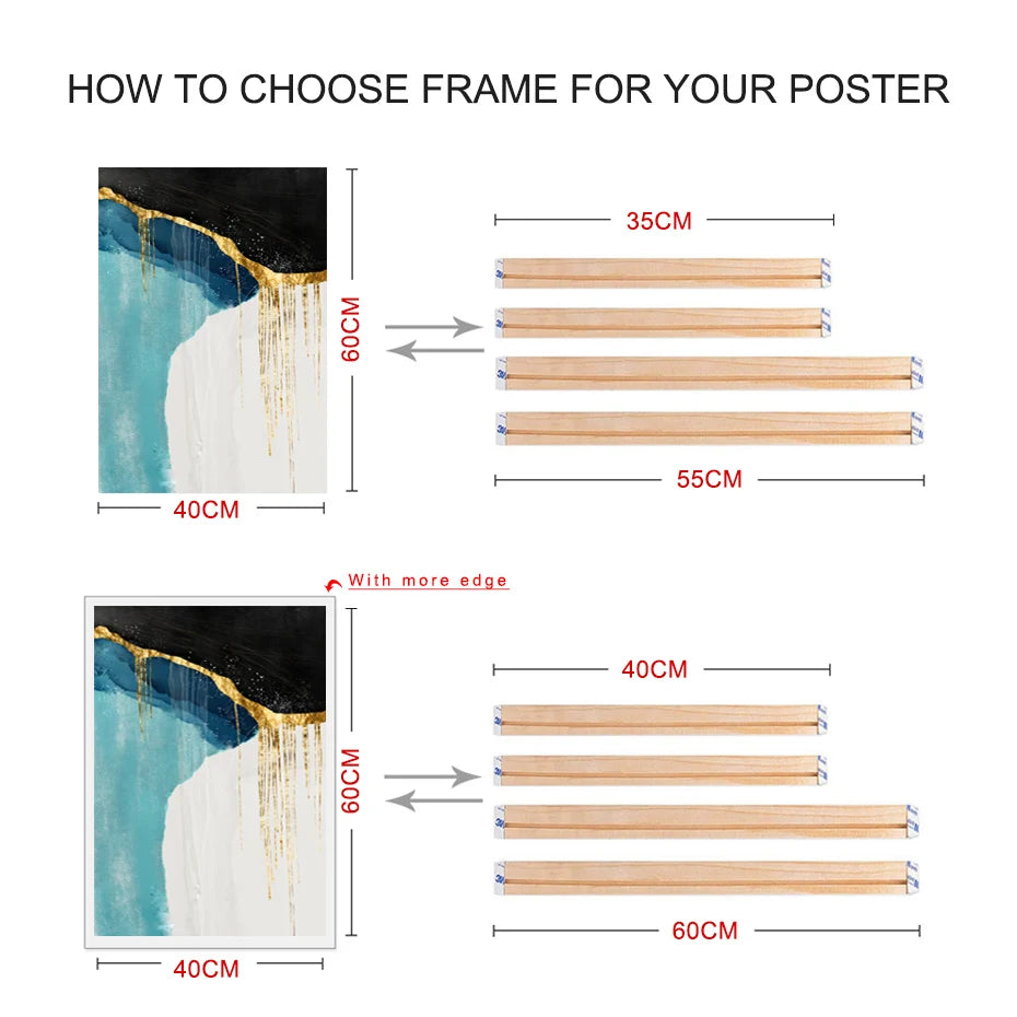 Wood Frame For Canvas Prints - Custom Sizes 30x120 50x100cm etc DIY Canvas Framing Kit Wooden Frame Stretcher Bars For Gallery Mount Framing Canvas Prints