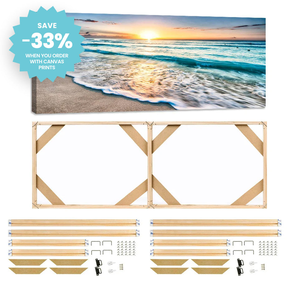 Wood Frame For Canvas Prints - Custom Sizes e.g. 30x120cm, 50x100cm etc - DIY Canvas Framing Kit Wooden Frame Stretcher Bars For Gallery Mount Framing Canvas Prints