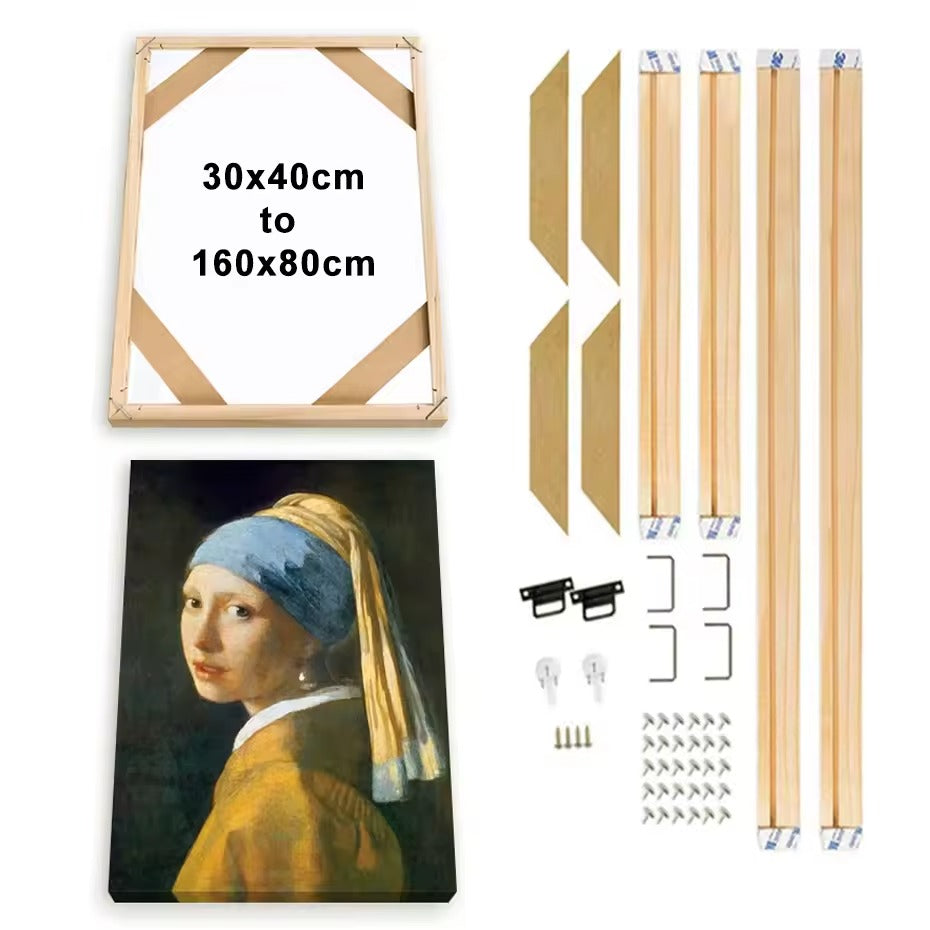 Wood Frame For Canvas Prints - Custom Sizes e.g. 30x40cm, 50x70cm etc - DIY Canvas Framing Kit Wooden Frame Stretcher Bars For Gallery Mount Framing Canvas Prints