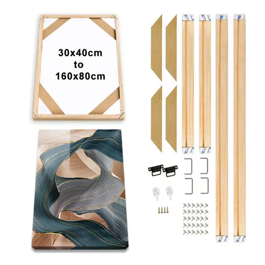 Wood Frame For Canvas Prints - Custom Sizes e.g. 30x40cm, 50x70cm etc - DIY Canvas Framing Kit Wooden Frame Stretcher Bars For Gallery Mount Framing Canvas Prints