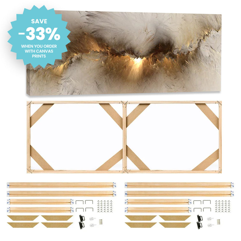 Wood Frame For Canvas Prints - Custom Sizes e.g. 50x150cm, 60x180cm etc - DIY Canvas Framing Kit Wooden Frame Stretcher Bars For Gallery Mount Framing Canvas Prints