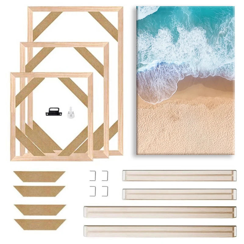 Wooden Frame Kits For Canvas Prints 30x40 50x70 60x90cm Solid Wood Stretcher Bars DIY Picture Framing Kits