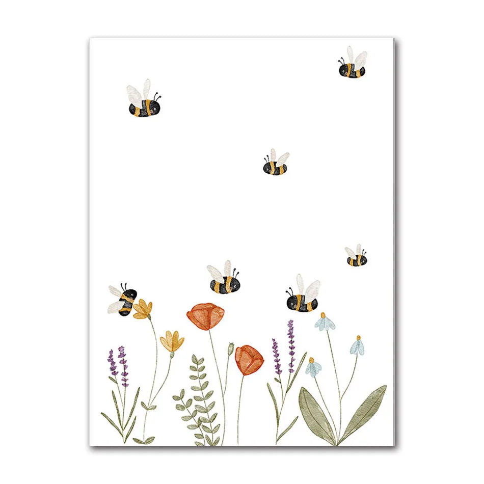 Woodland Animals Cute Nursery Decor Wall Art Fine Art Canvas Prints Hedgehog Bear Fox Bunny Posters For Baby's Room 2025