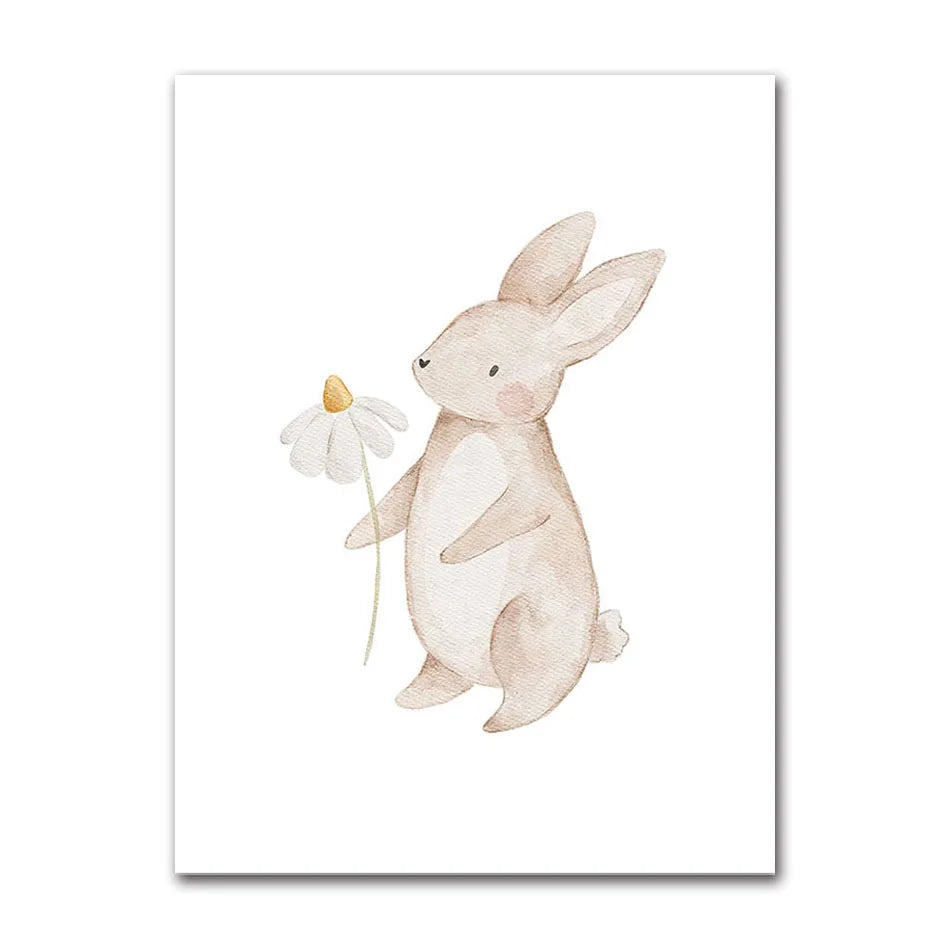 Woodland Animals Cute Nursery Decor Wall Art Fine Art Canvas Prints Hedgehog Bear Fox Bunny Posters For Baby's Room 2025