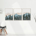 Woodland Forest Wilderness Mountain Watercolor Wall Art Fine Art Canvas Prints Nordic Landscape Pictures Posters For Living Room Art Decor