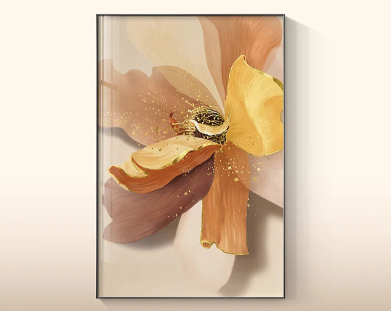 Big Floral Modern Abstract Wall Art Fine Art Canvas Prints Blue Jade Orange Yellow Flowers Pictures For Luxury Living Room Nordic Botanical Art Decor
