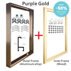 Metal Picture Frame Brushed Gold Silver Black 50x70, 60x90, 70x100cm etc, For Framing Canvas Prints - Purple Gold, Titanium Gold, Brushed Black, Brushed Silver, Aluminium Picture Frame Kits