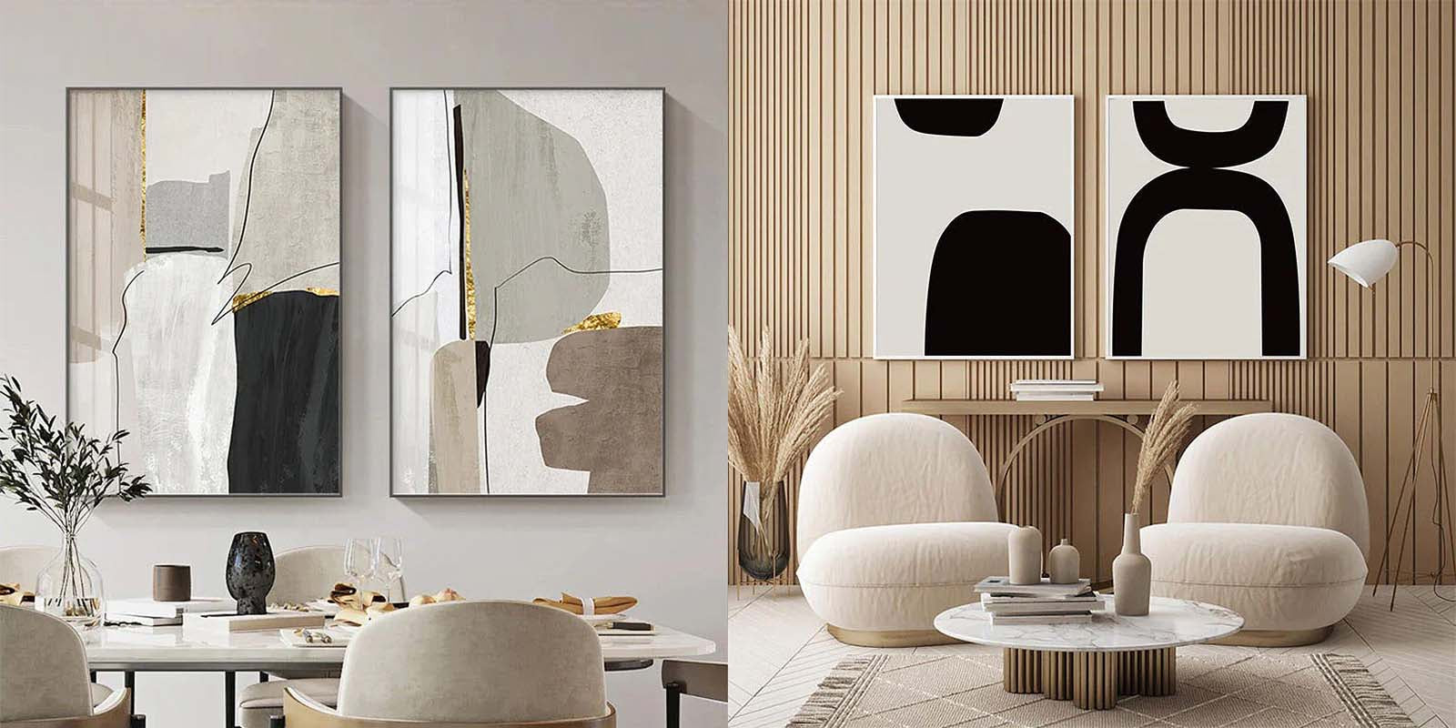 Modern Minimalist Abstract Wall Art Pictures For Living Room Bedroom Art For Modern Living 2025 Interior Design Trends NordicWallArt.com