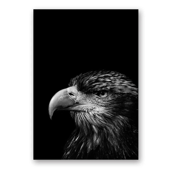 Black & White Wild Animals Wall Art Minimalist Nordic Style Fine Art Canvas Prints Modern Pictures Of Nature For Living Room Bedroom Home Office Decor