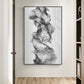 Black White Vapor Flowing Wall Art Fine Art Canvas Prints Minimalist Abstract Pictures For Modern Apartment Living Room Decor