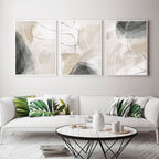 Neutral Faded Hues Beige Black Gray Wall Art Fine Art Canvas Prints Nordic Abstract Pictures For Living Room Dining Room Home Office Decor