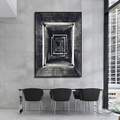 Abstract Architectural Abyss Black And White Wall Art Fine Art Canvas Prints Modern Pictures For Living Room Office Contemporary Home Decor