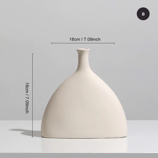 Abstract Shaped Art Vase Minimalist Nordic Design Ceramic Vestibules For Creative Dried Flower Arrangements For Contemporary Living Room Home Decor