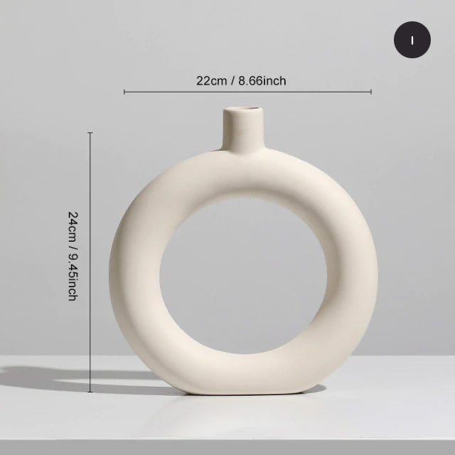 Abstract Shaped Art Vase Minimalist Nordic Design Ceramic Vestibules For Creative Dried Flower Arrangements For Contemporary Living Room Home Decor
