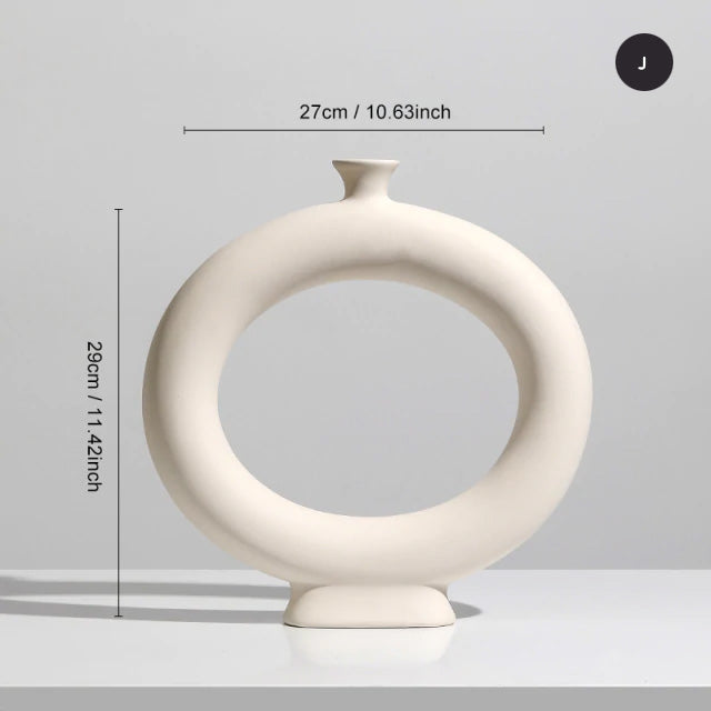 Abstract Shaped Art Vase Minimalist Nordic Design Ceramic Vestibules For Creative Dried Flower Arrangements For Contemporary Living Room Home Decor