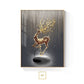 Abstract Auspicious Golden Stag Landscape Wall Art Fine Art Canvas Prints Fashion Pictures For Luxury Living Room Home Office Decor