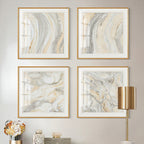 Abstract Minimalist Grey Beige Marble Print Wall Art Fine Art Canvas Prints Square Format Pictures For Modern Living Room Dining Bedroom Art Decor