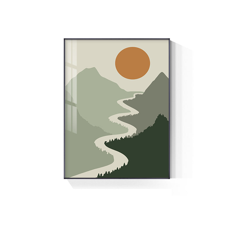 Abstract Minimalist Sage Green Landscape Wall At Fine Art Canvas Prints Modern Botanical Pictures for For Contemporary Home Office