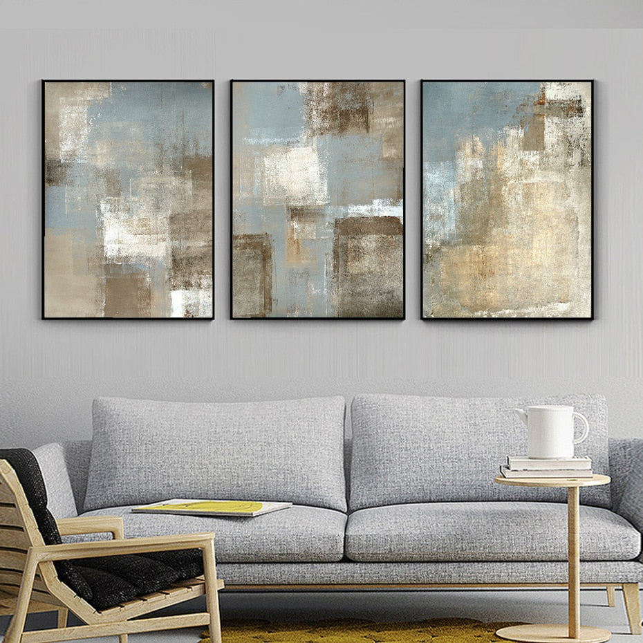 Abstract Neutral Color Gray Beige Wall Art Fine Art Canvas Contemporary Vintage Pictures For Modern Living Room Bedroom Nordic Home Decor