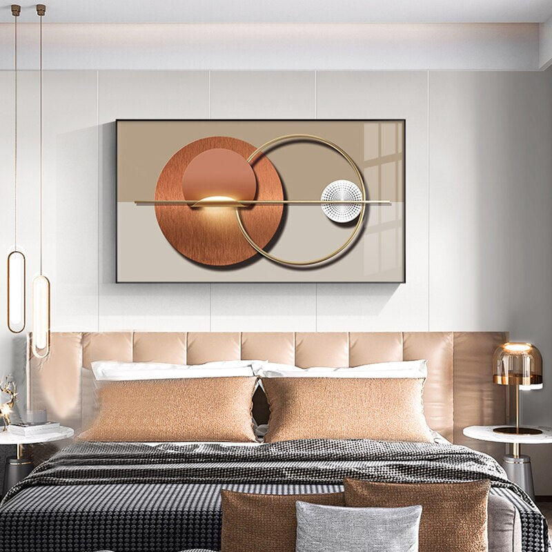 Abstract Sun Moon Geometry Wall Art Fine Art Canvas Prints Modern Pictures For Luxury Living Room Dining Room Bedroom Contemporary Nordic Art Decor